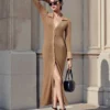 Women's Knit Hollow Cardigan Dress
